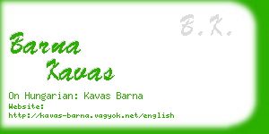 barna kavas business card